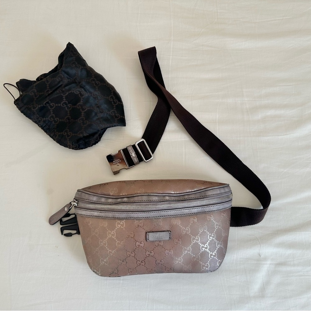 GUCCI GUCCISIMA IMPRIME MONOGRAM CANVAS BELT BAG FANNY PACK BUMBAG WAIST bag
